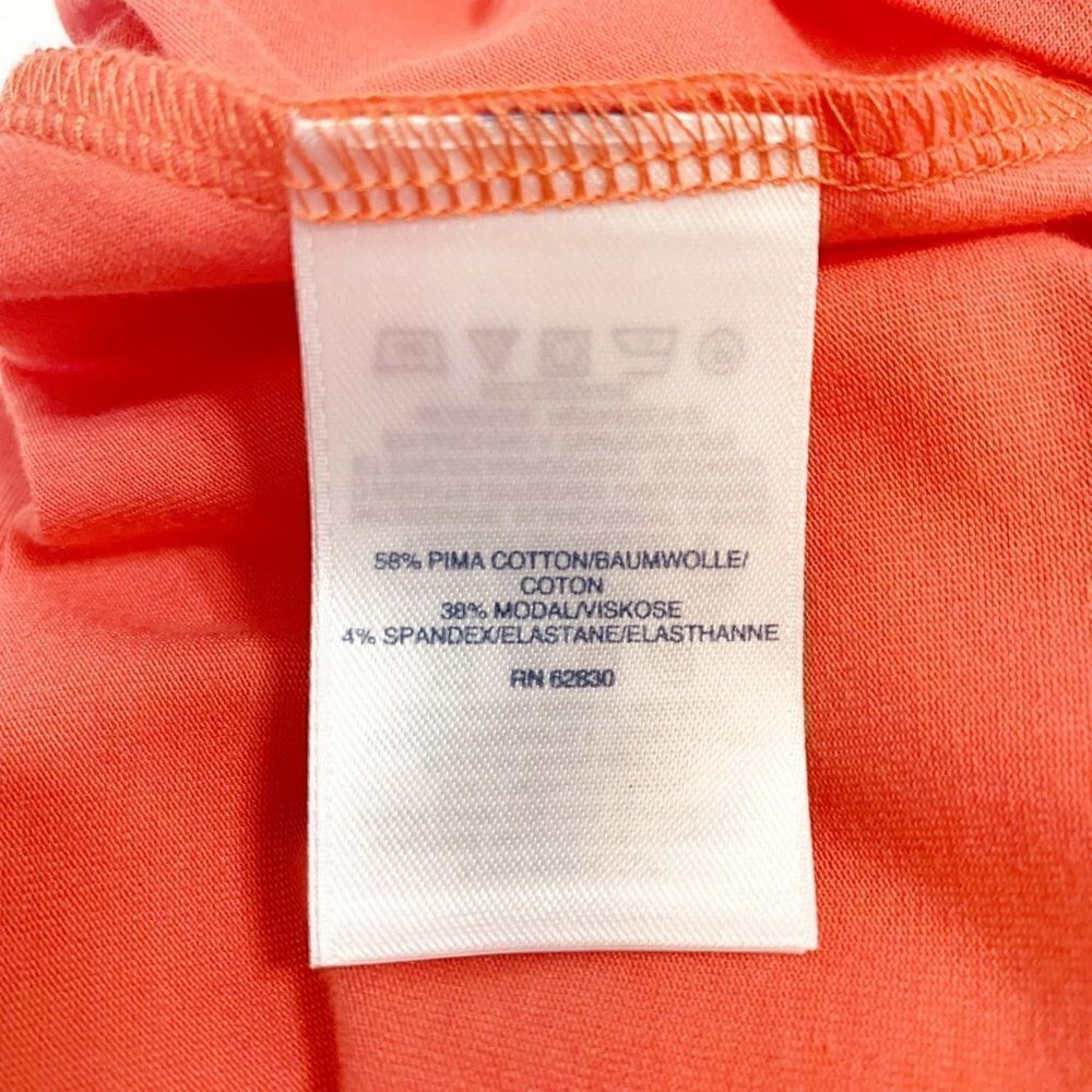 Lands' End Women Coral Pima Cotton Modal Surplice Ruched Sleeveless Dress Size S - Picture 8 of 10